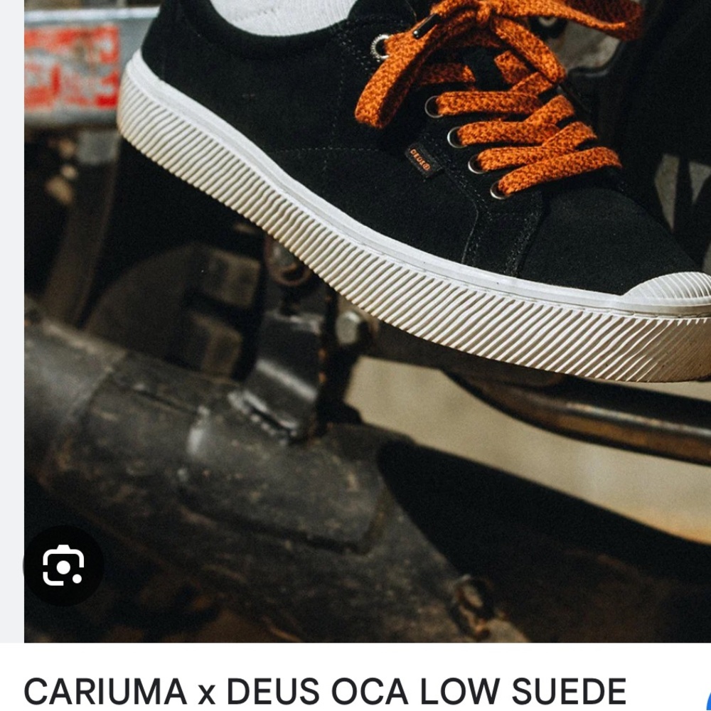 Cariuma X Deus Oca Low Suede black orange lace up shoes woman’s size sma…
